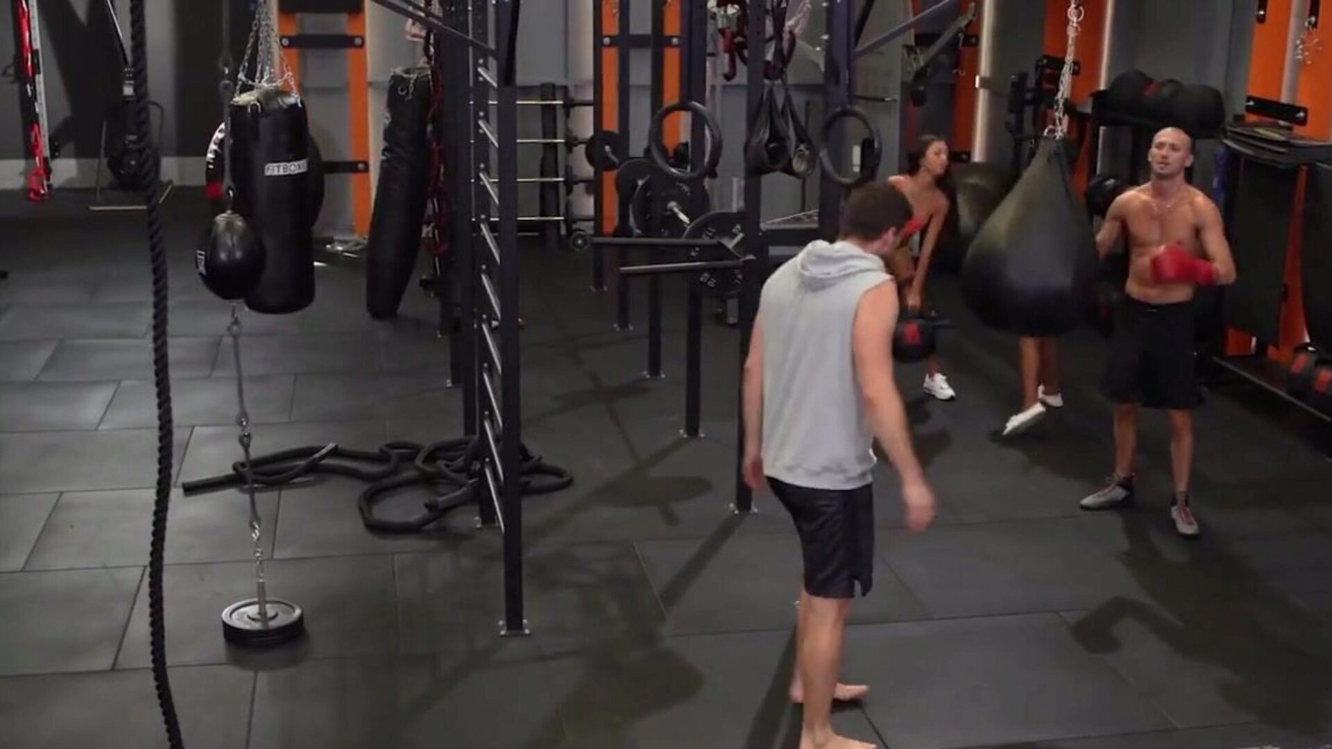 RoccoSiffredi Kiki Minaj And Her Client Get Destroyed By 3 Jocks At The Gym