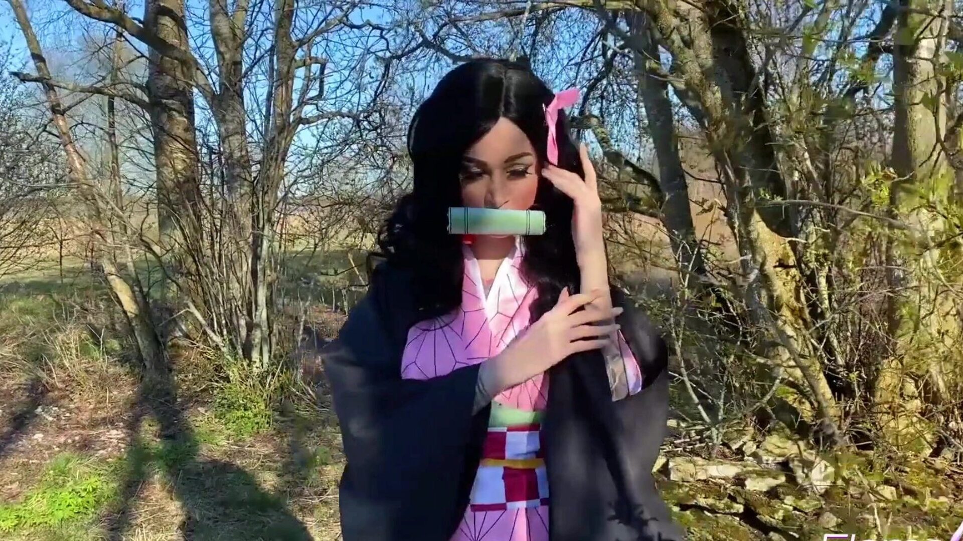 Nezuko Blowjob, Masturbation and Hardcore Anal Sex - Anime Cosplay