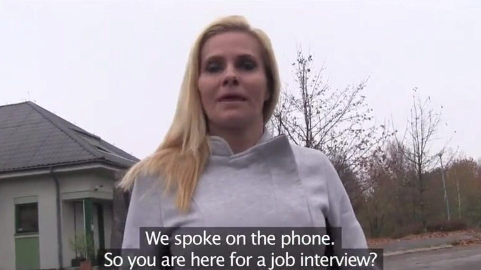 Public Agent Hopeless mummy I'd like to plow Afro Canary Copulates for a Job