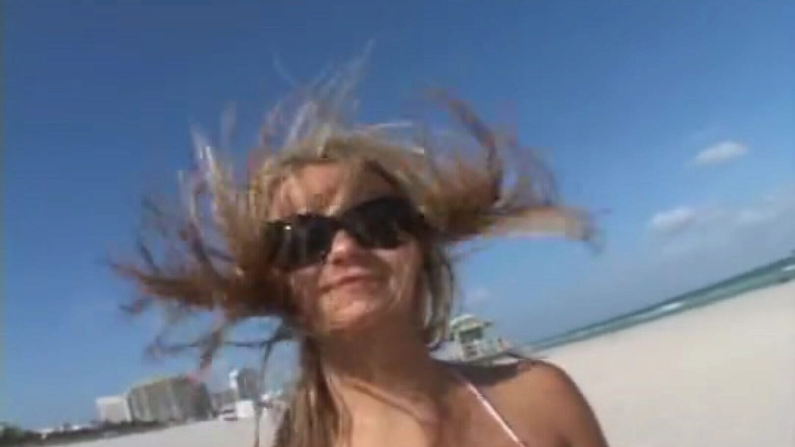 Blond bikini sweethearts from the beach and two ramrods