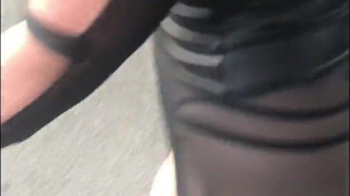 Walking in seethrough split costume